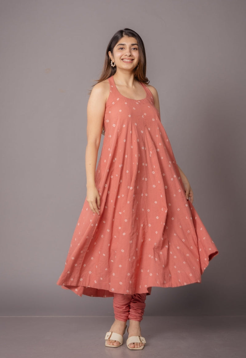 Miral Pink Solid Slub Cotton Churidar