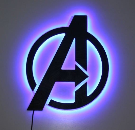 Avengers Logo LED Neon Sign – Marvel Wall Art for Gaming Room & Bedroom - LED Neon Sign