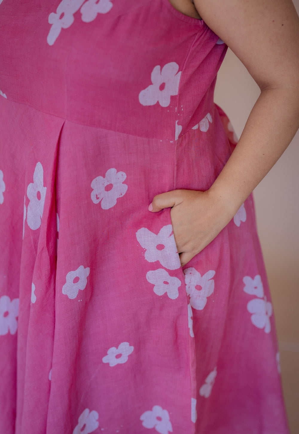 Inara Pink Batik MulMul A Line Dress