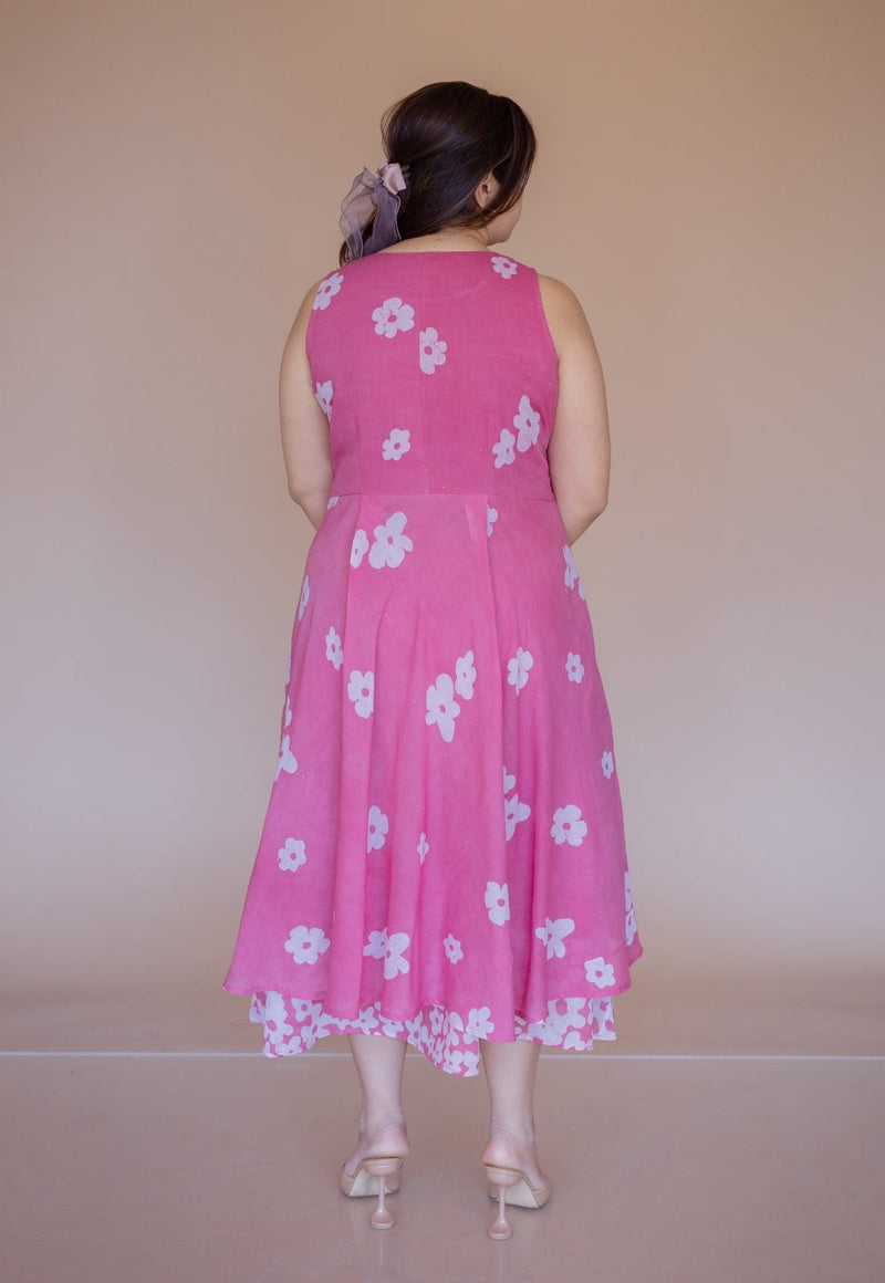 Inara Pink Batik MulMul A Line Dress