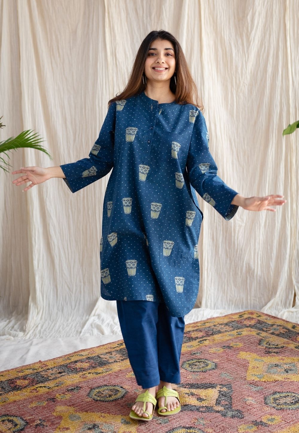 Bombay Irani Chai Ajrakh Cotton Kurta