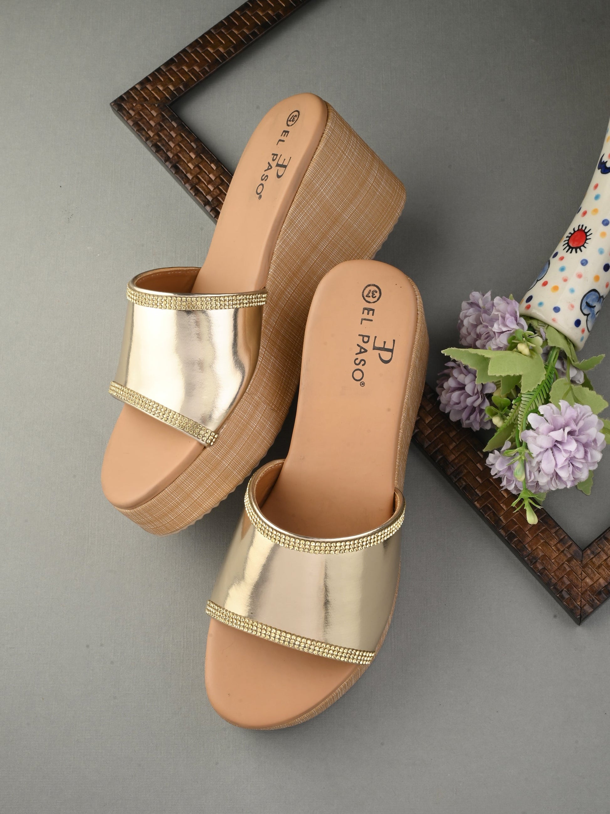 Gilded Glow Wedge For Women-12