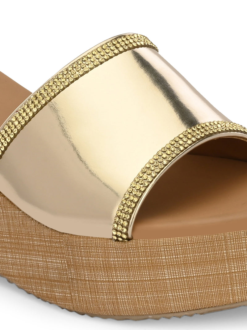 Gilded Glow Wedge For Women-11
