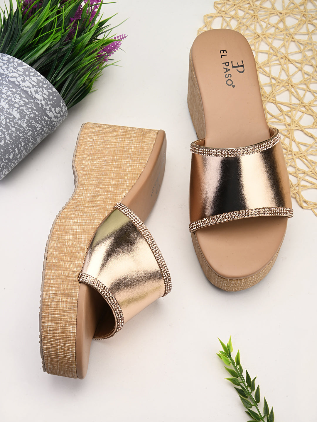 Gilded Glow Wedge For Women-6