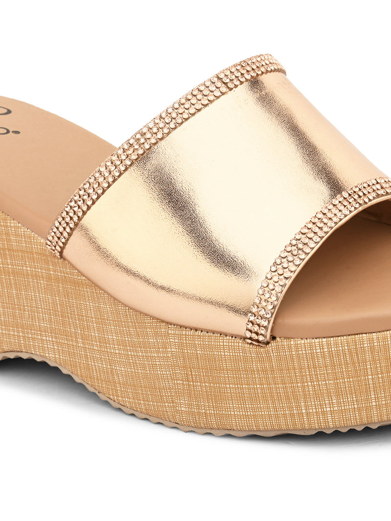 Gilded Glow Wedge For Women-5