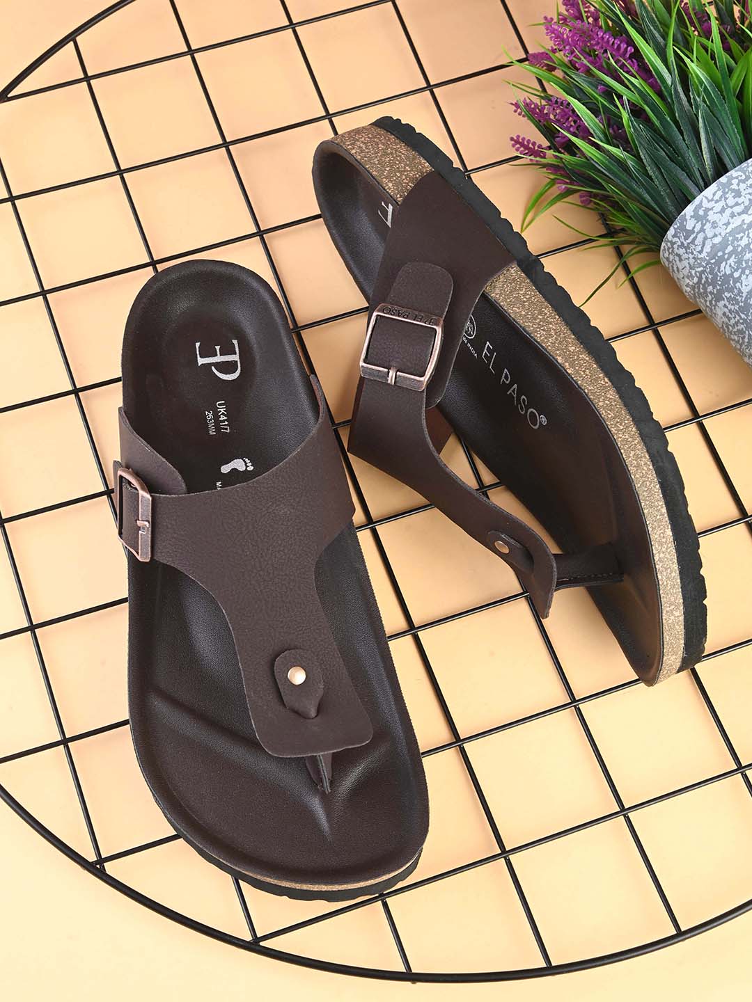 Midnight Black Leather Thong Sandal For Men-18