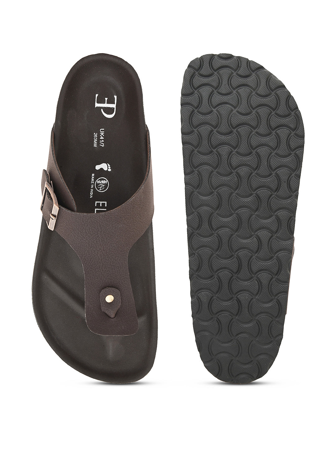 Midnight Black Leather Thong Sandal For Men-16