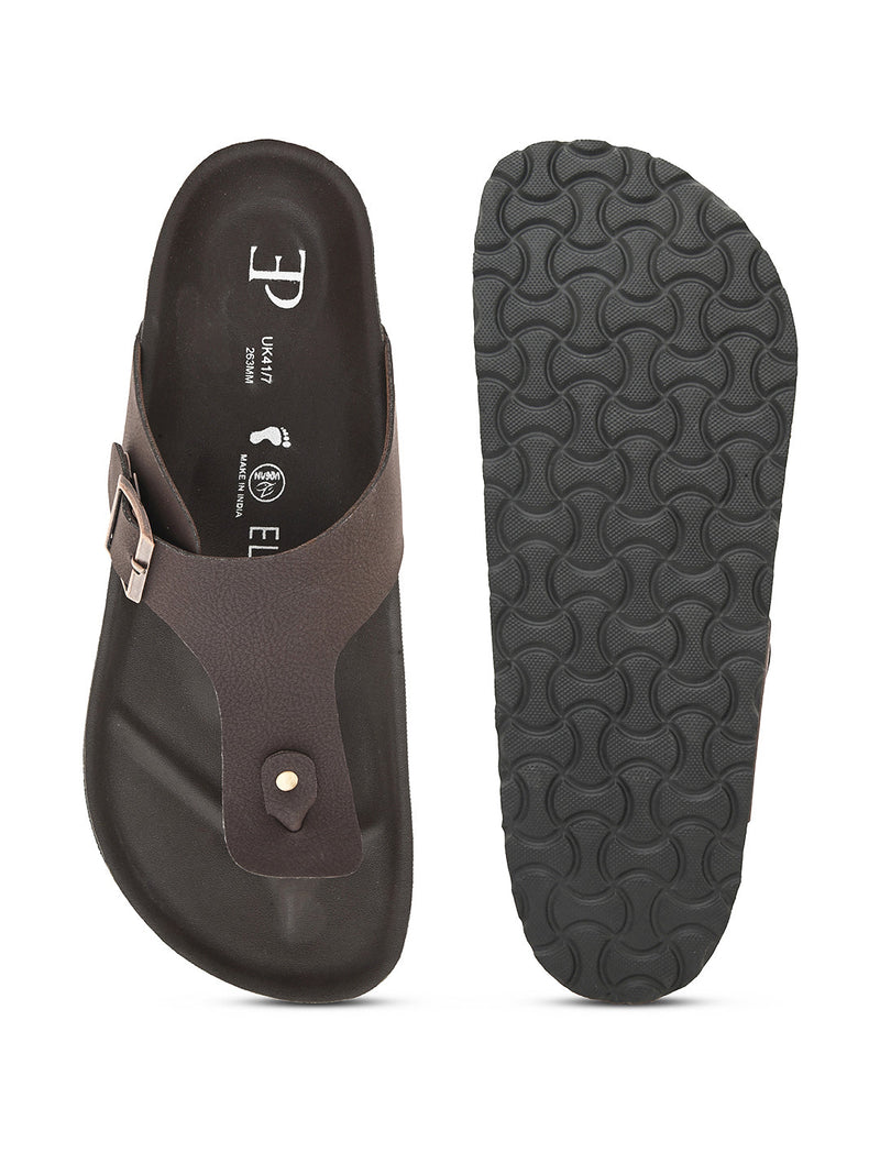 Midnight Black Leather Thong Sandal For Men-16