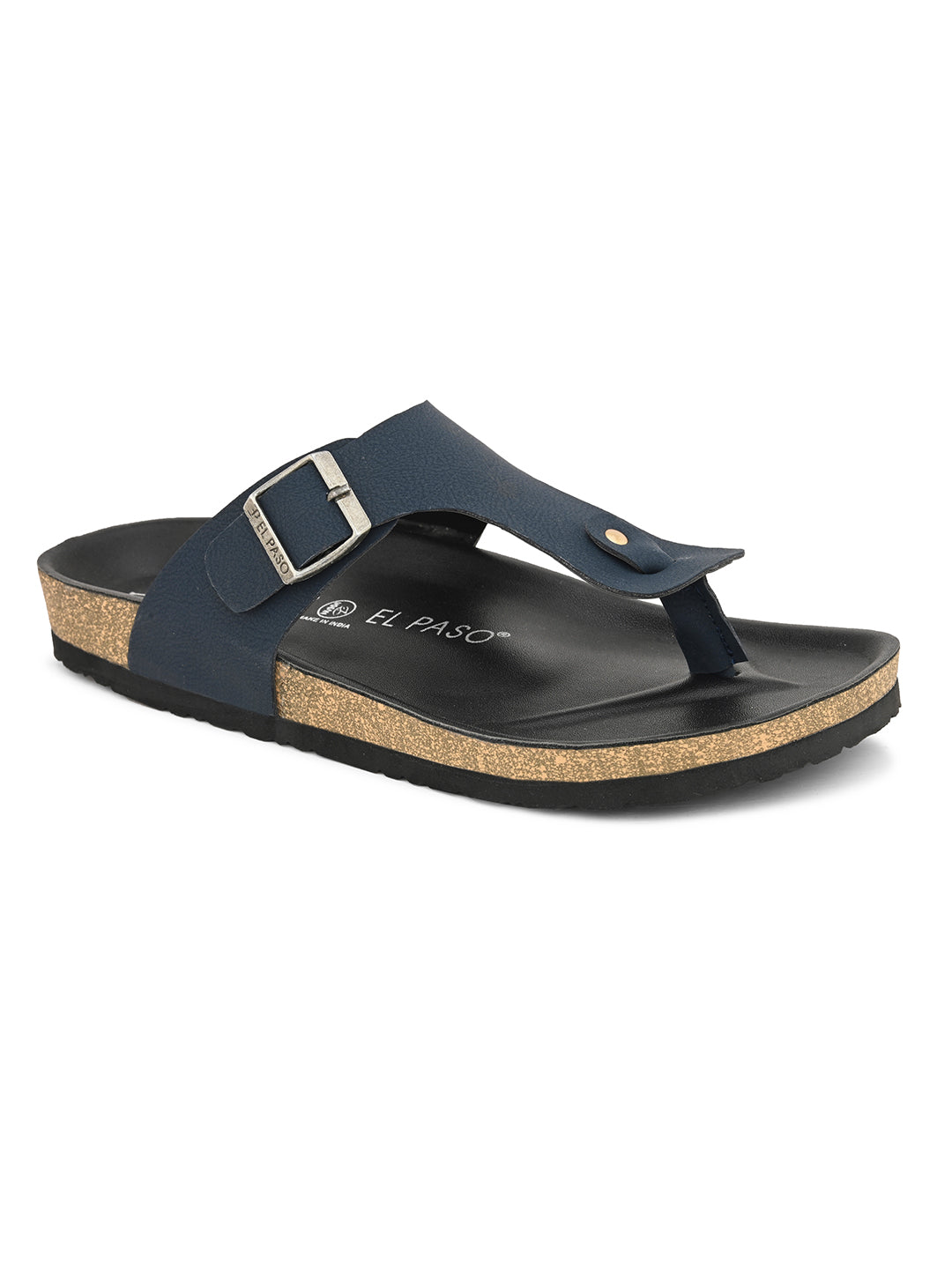 Midnight Black Leather Thong Sandal For Men-7