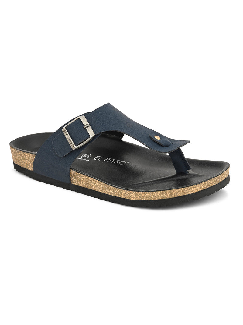 Midnight Black Leather Thong Sandal For Men-7