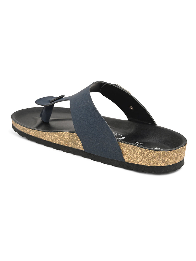 Midnight Black Leather Thong Sandal For Men-8