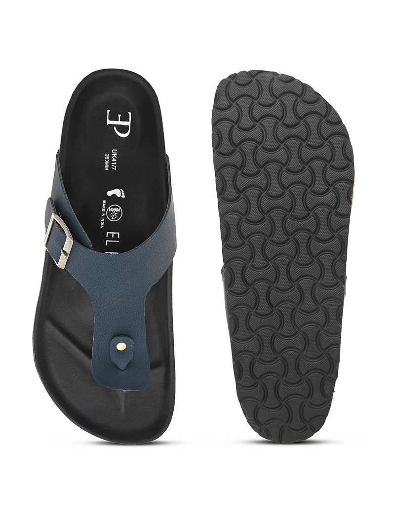 Midnight Black Leather Thong Sandal For Men-10
