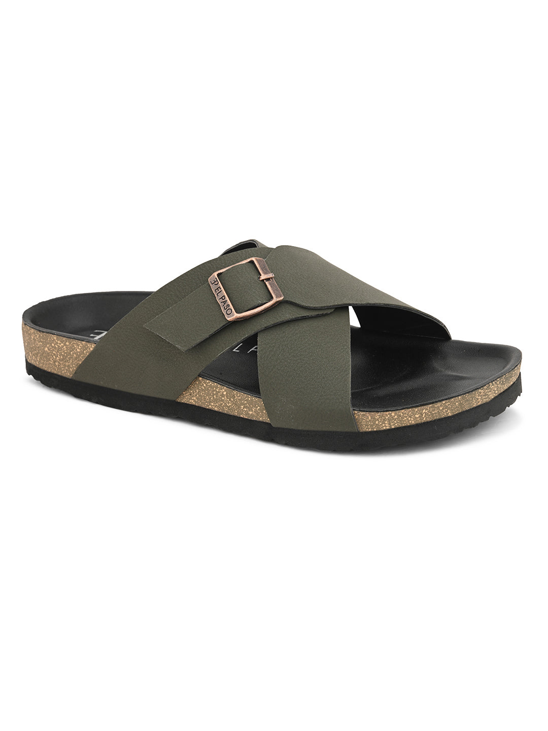 Elegant Ebony Leather Slip-On Sandal For Men-7