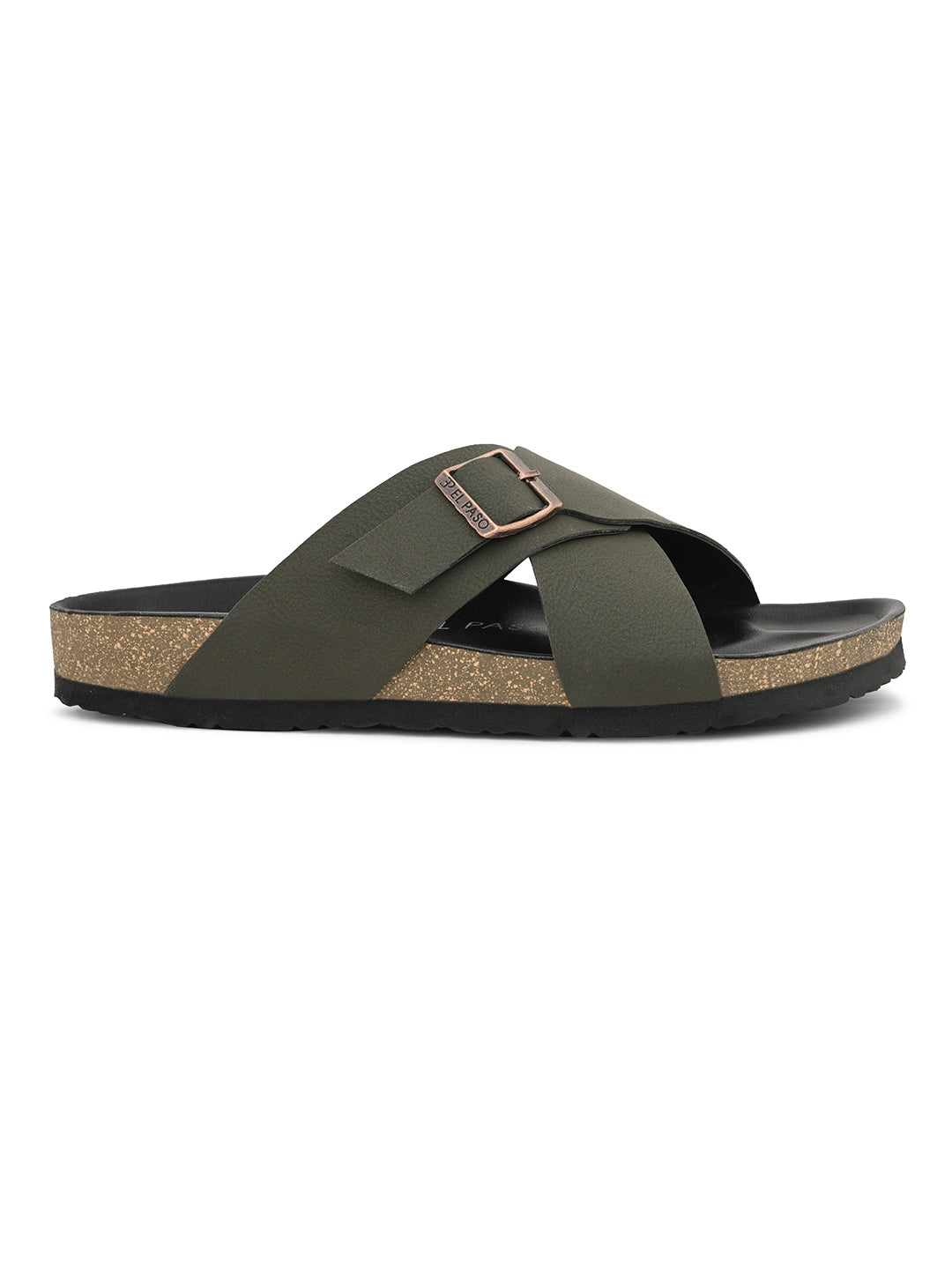 Elegant Ebony Leather Slip-On Sandal For Men-9