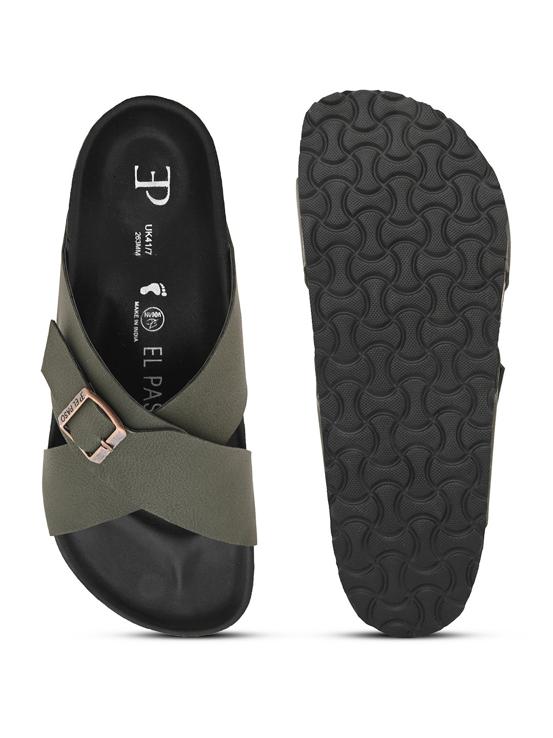 Elegant Ebony Leather Slip-On Sandal For Men-10