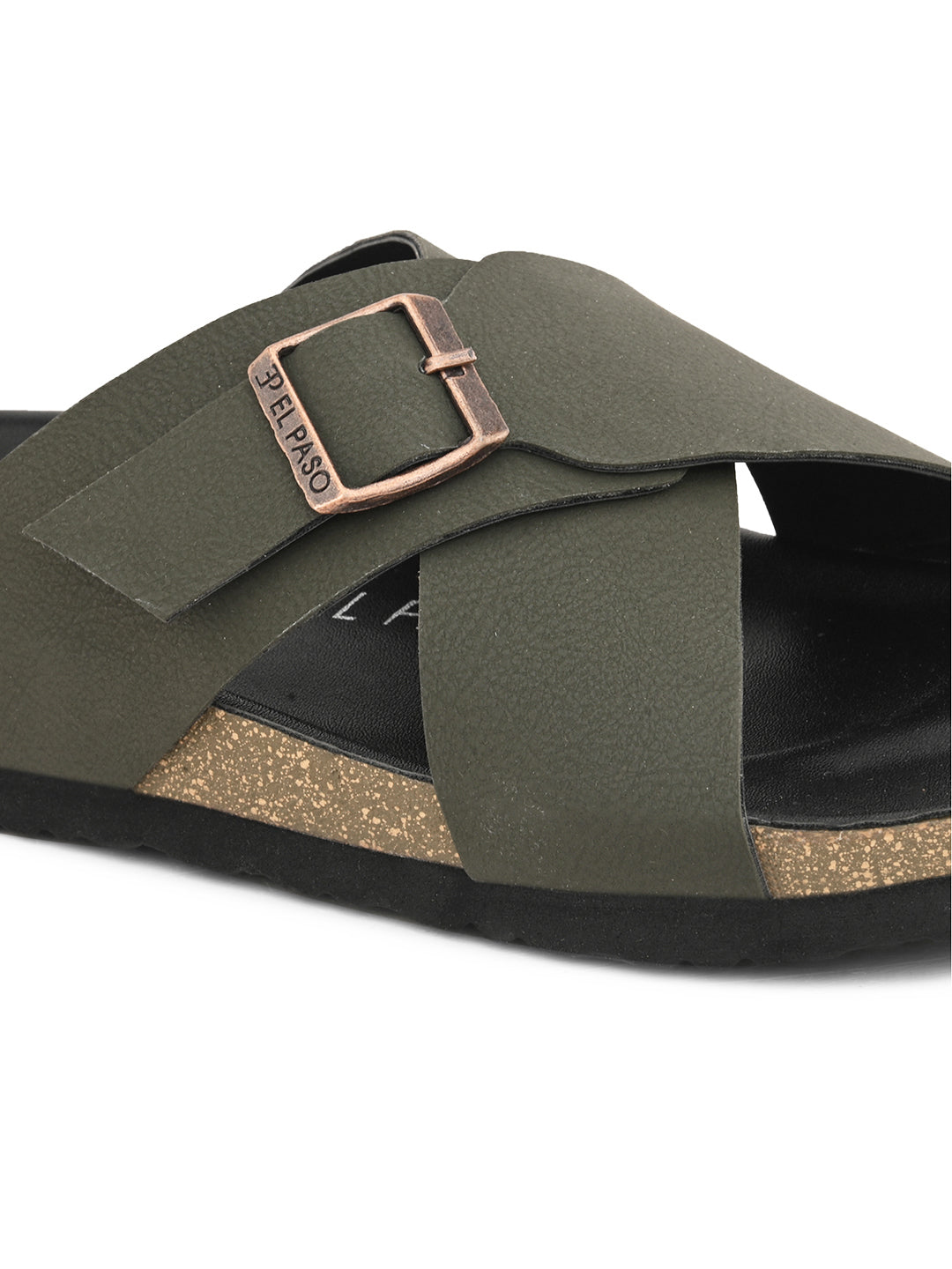 Elegant Ebony Leather Slip-On Sandal For Men-11