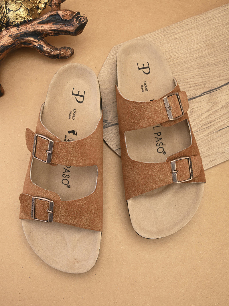Elegant Sandstone Leather Slip-On Sandal-36