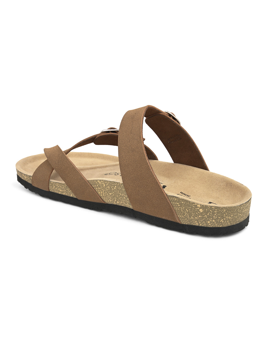 Brown Men's casual flat one-toe strap sandal