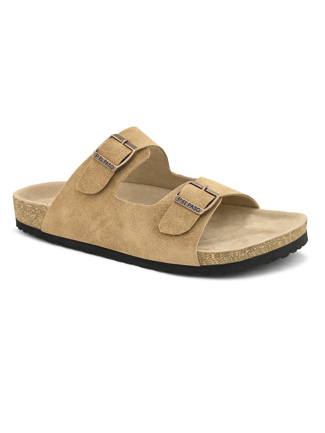 Elegant Sandstone Leather Slip-On Sandal-1