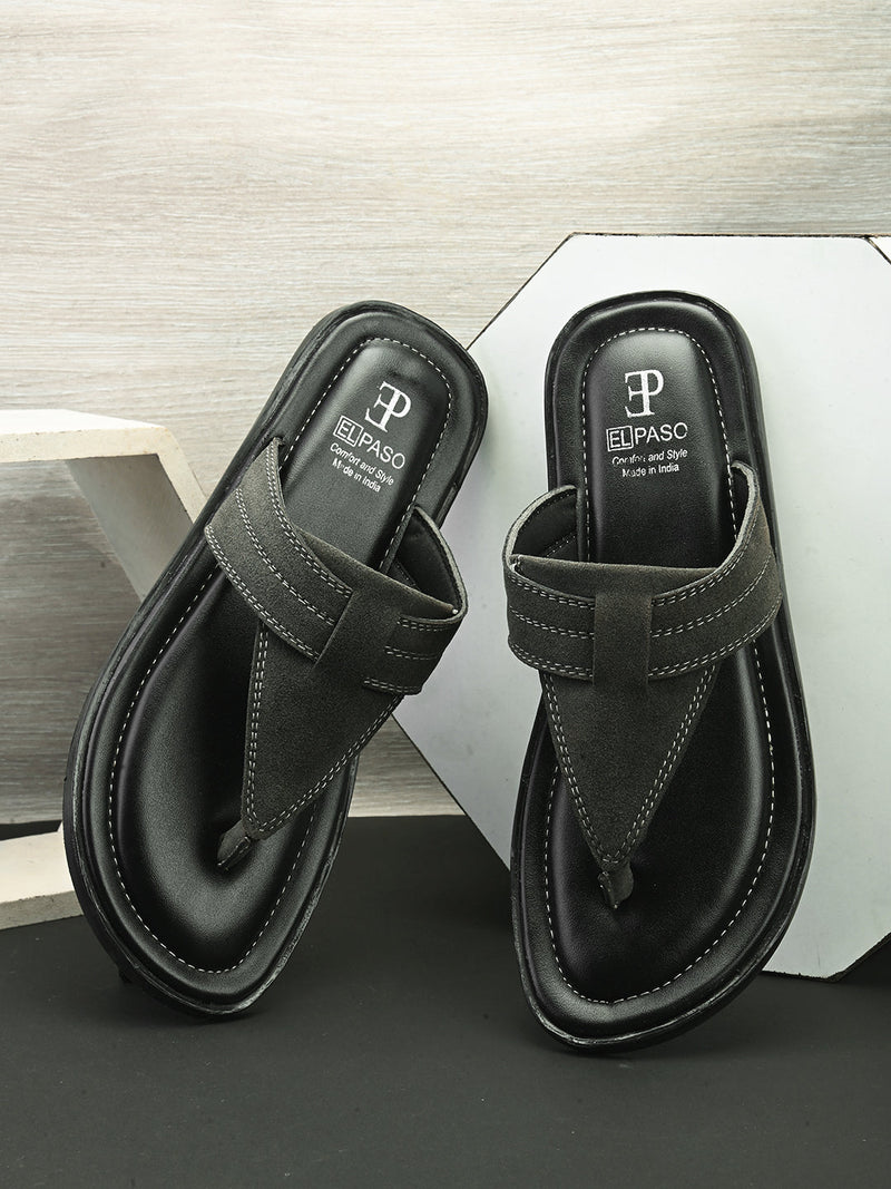 Olive Men's casual flip-flop sandal with slip-on closure
