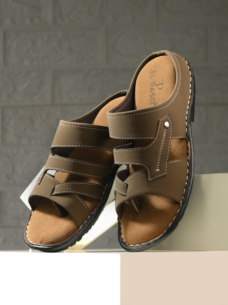 Refined Espresso Leather Slip-On Sandals-6