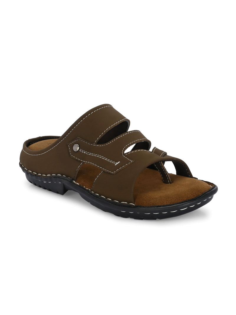 Refined Espresso Leather Slip-On Sandals-1