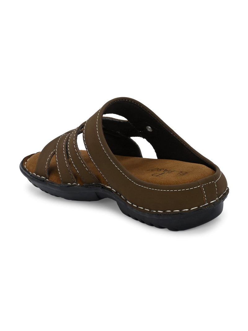 Refined Espresso Leather Slip-On Sandals-2