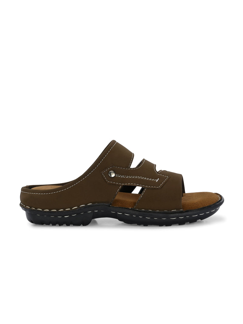 Refined Espresso Leather Slip-On Sandals-3