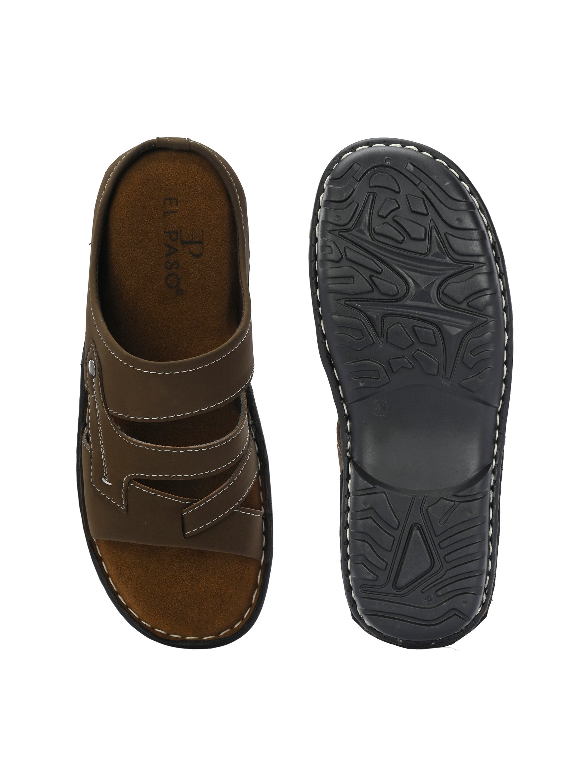 Refined Espresso Leather Slip-On Sandals-4