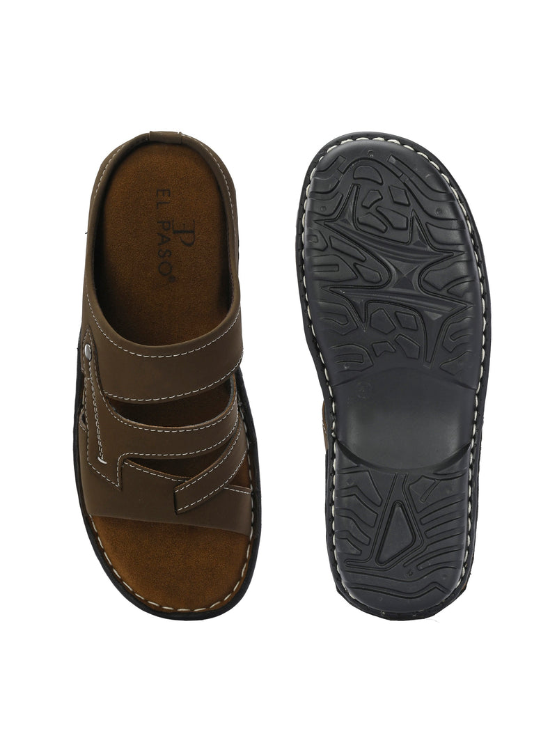 Refined Espresso Leather Slip-On Sandals-4