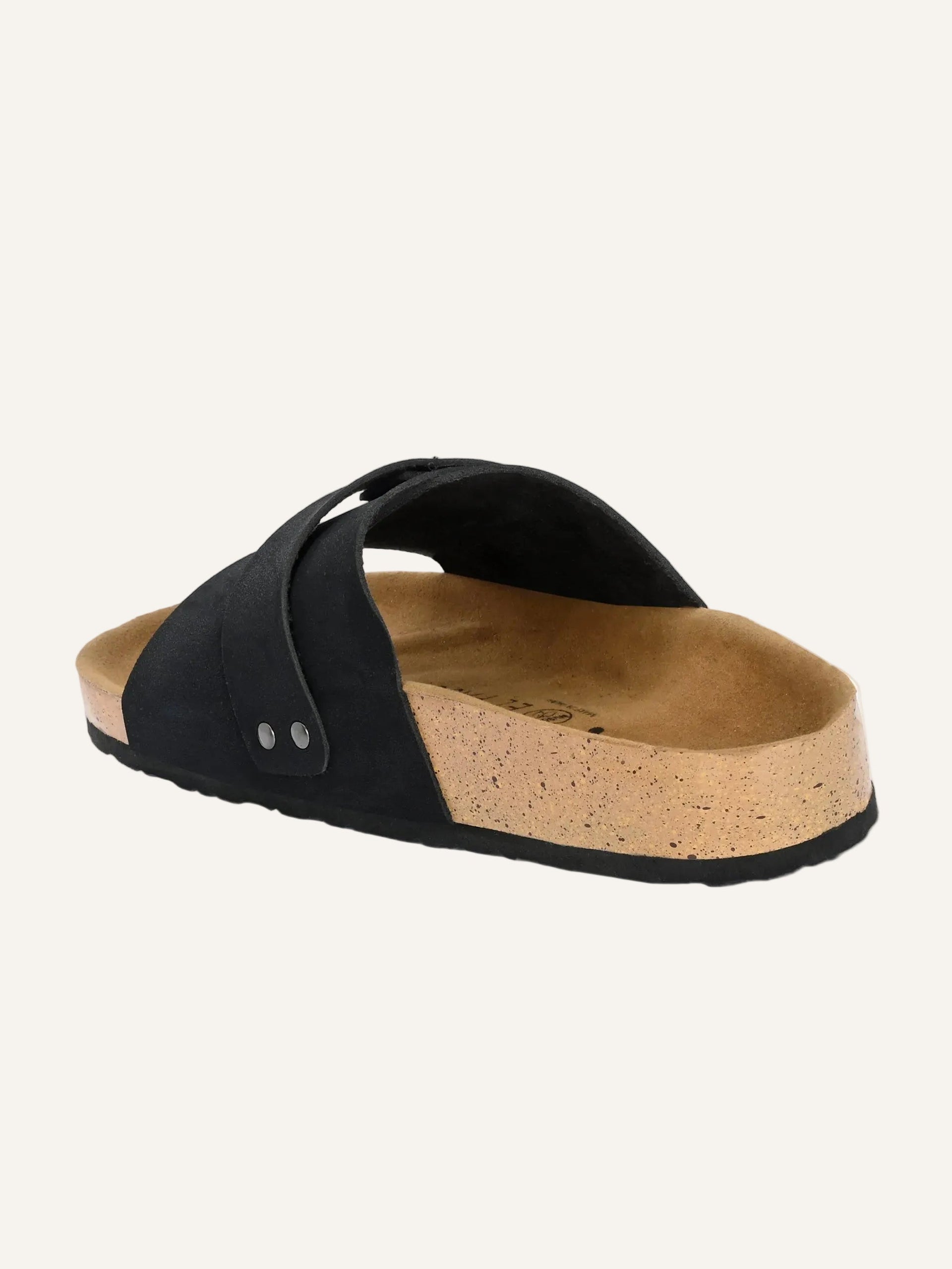 Black Women's casual flat heel slip-on sandal