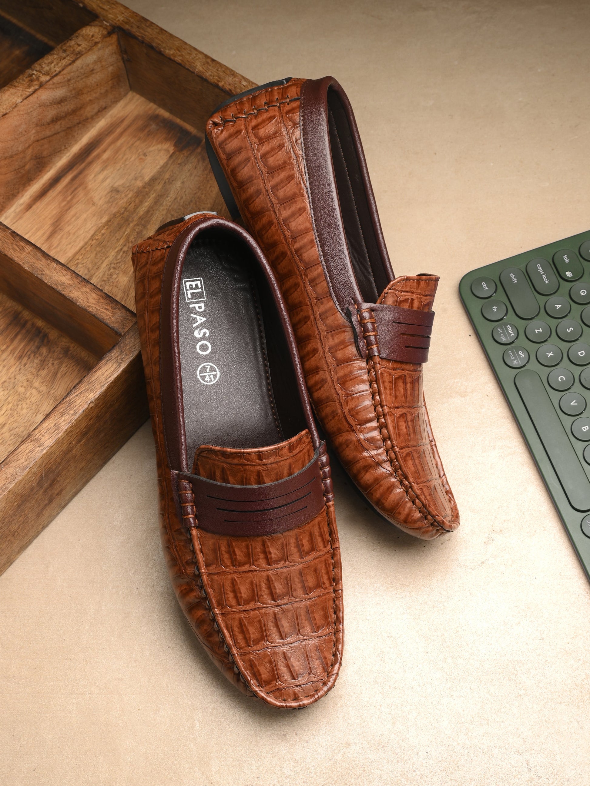 Amber Croc Luxe Moccasin For Men-6