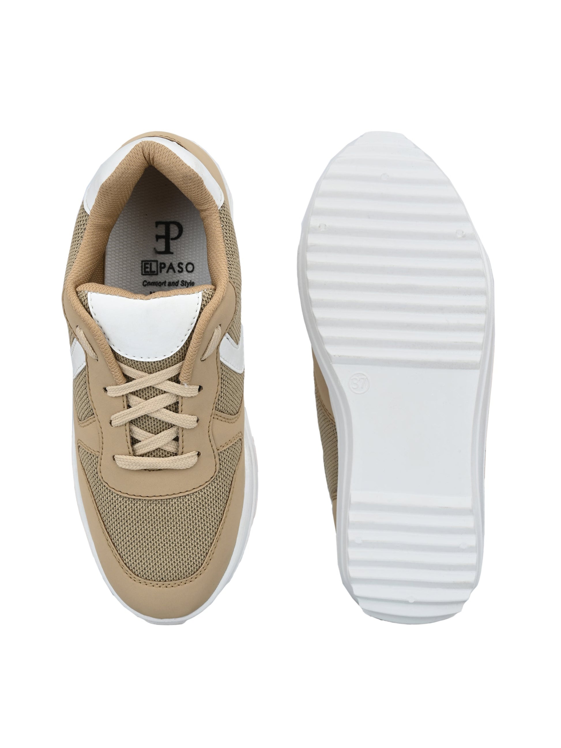Taupe Wave Platform Sneaker For Women-4