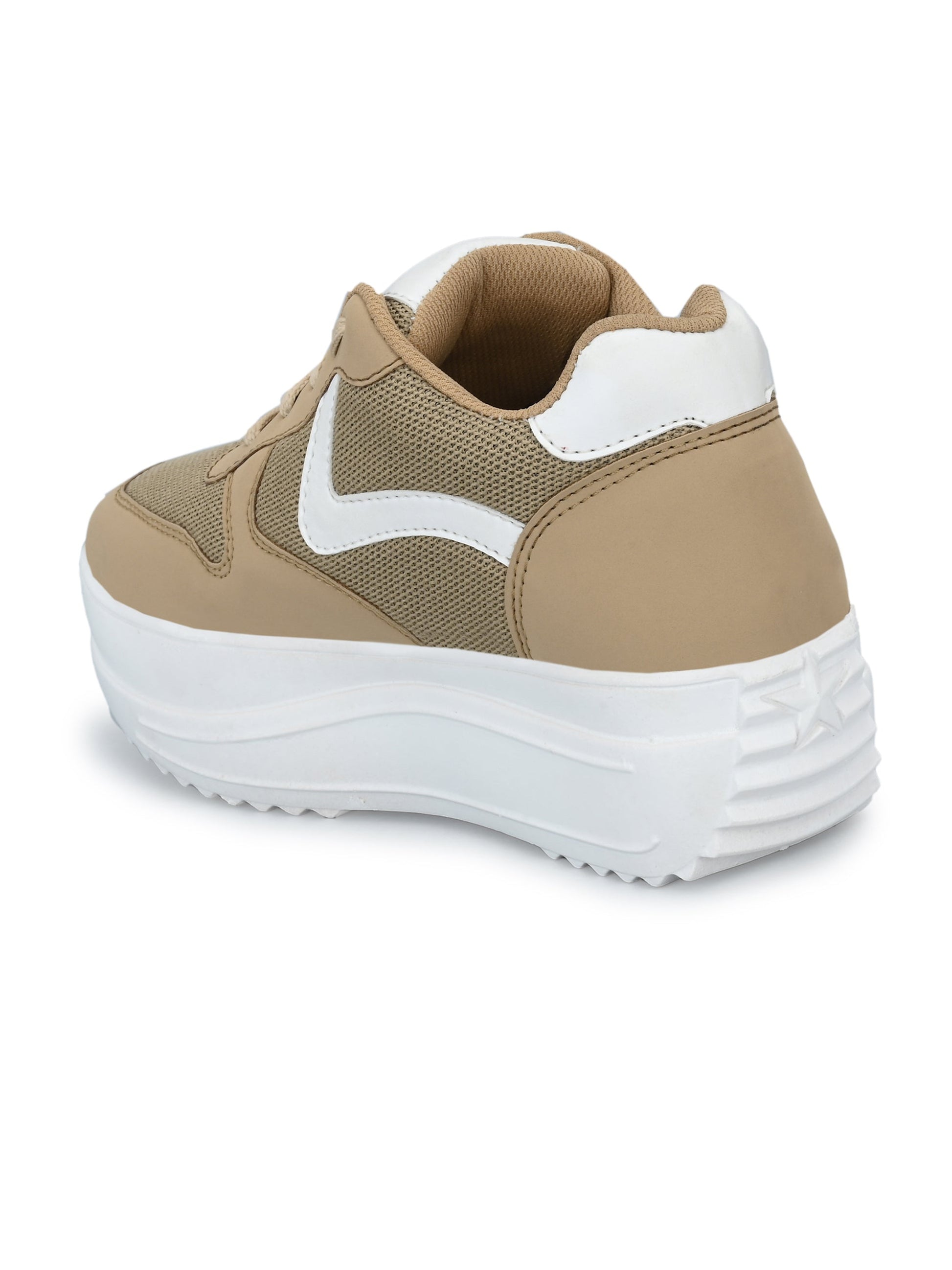 Taupe Wave Platform Sneaker For Women-2