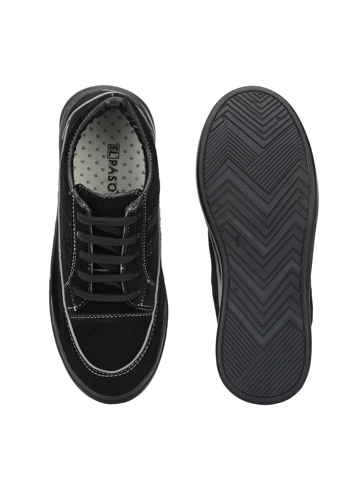 Black Casual Lace-Up Sneakers