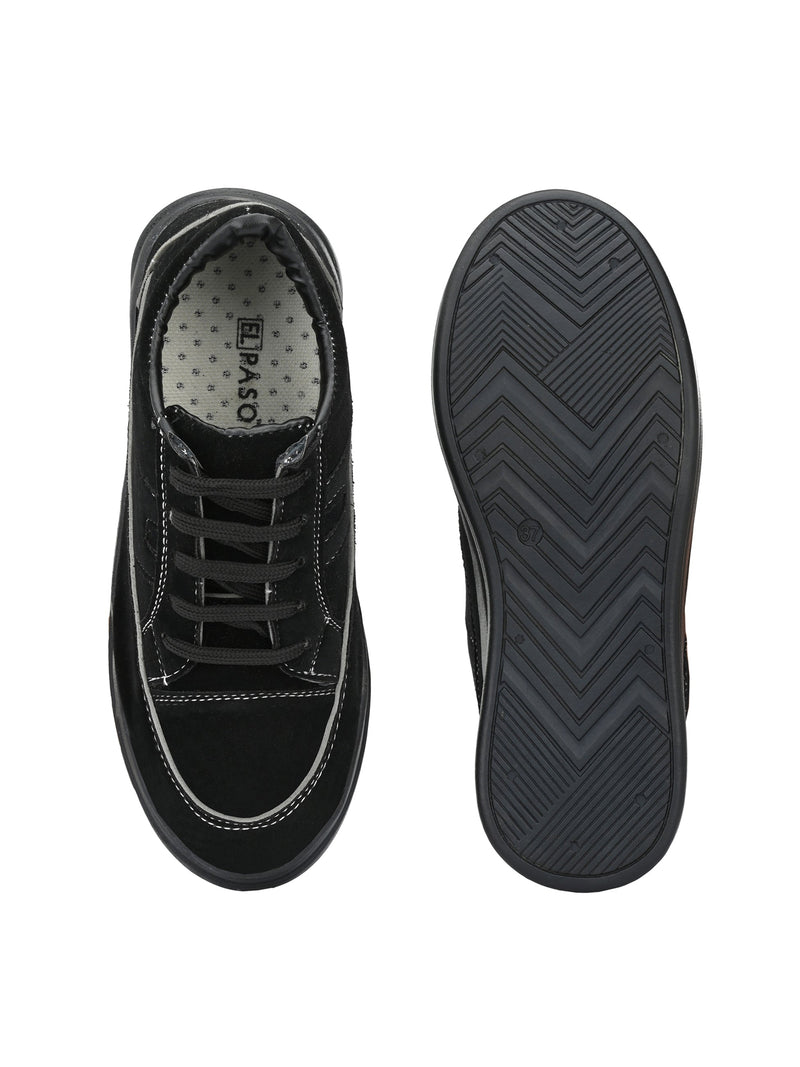 Black Casual Lace-Up Sneakers