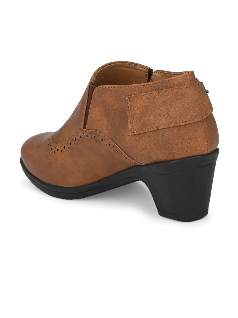 Vintage Sapphire Buckled Ankle Bootie For Women-8