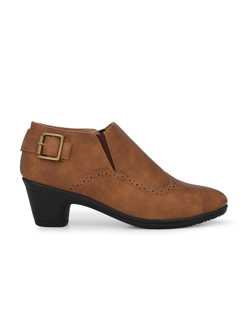 Vintage Sapphire Buckled Ankle Bootie For Women-9