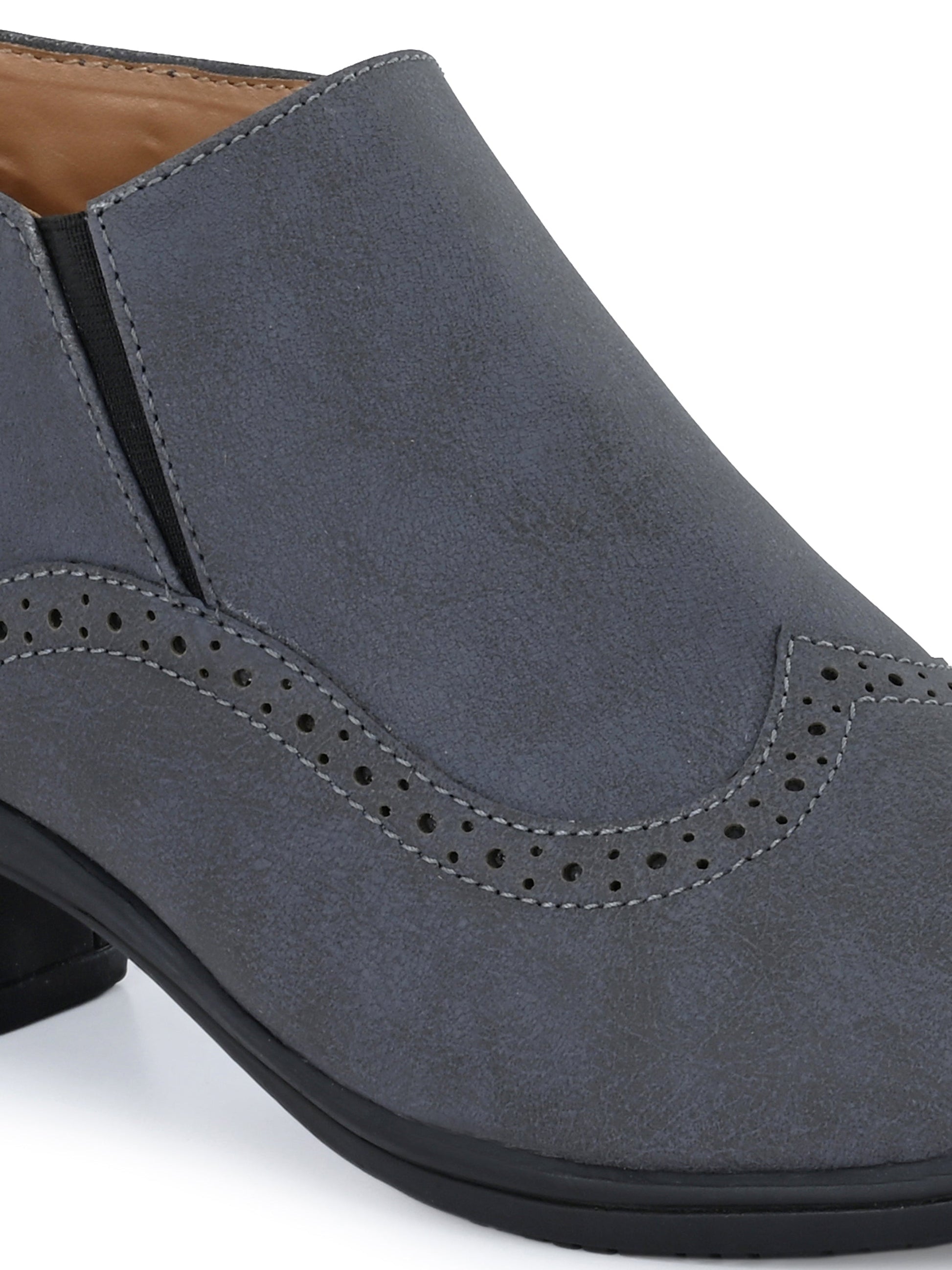 Vintage Sapphire Buckled Ankle Bootie For Women-2