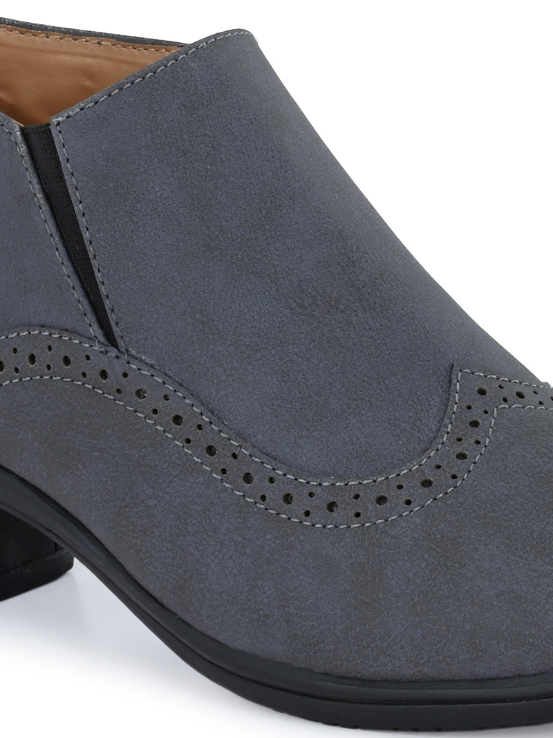 Vintage Sapphire Buckled Ankle Bootie For Women-2