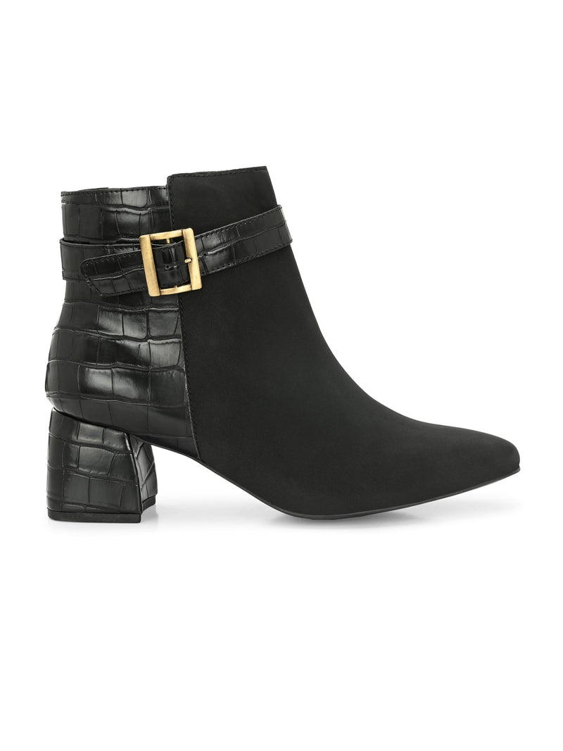 Elegant Onyx Suede Leather Bootie For Women-2