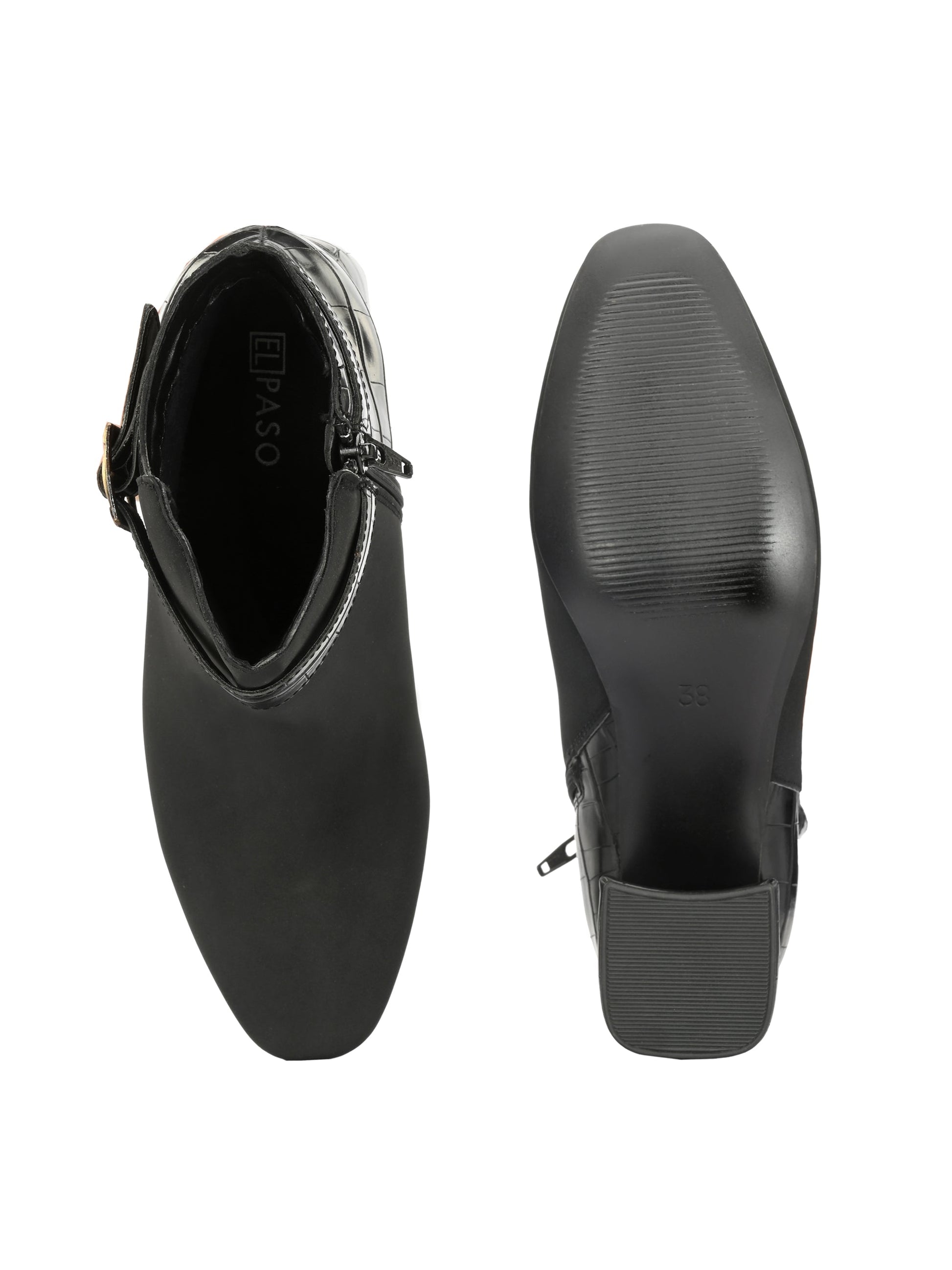 Elegant Onyx Suede Leather Bootie For Women-4