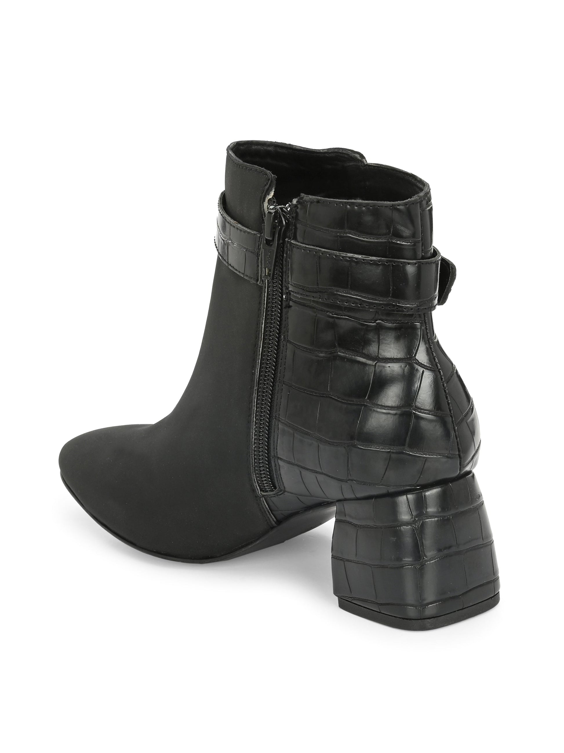 Elegant Onyx Suede Leather Bootie For Women-3