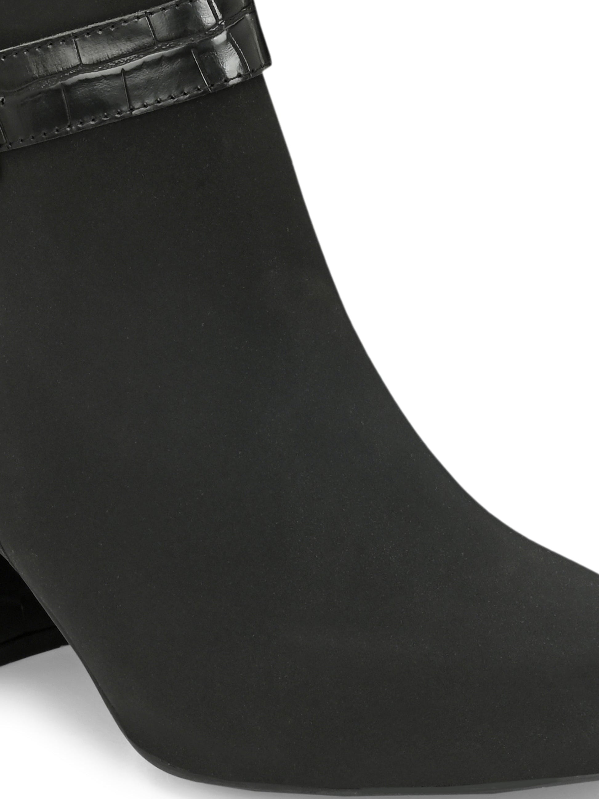 Elegant Onyx Suede Leather Bootie For Women-5