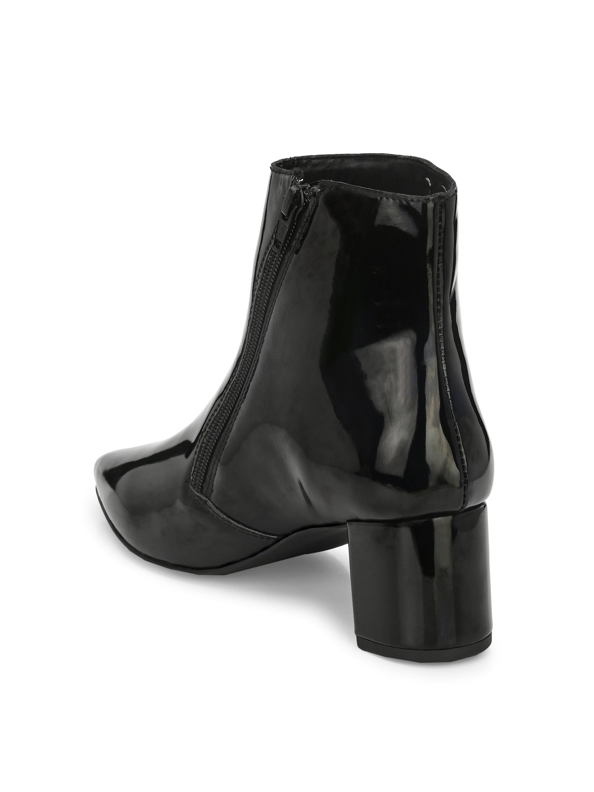 Elegant Ebony Glossy Bootie For Women-3