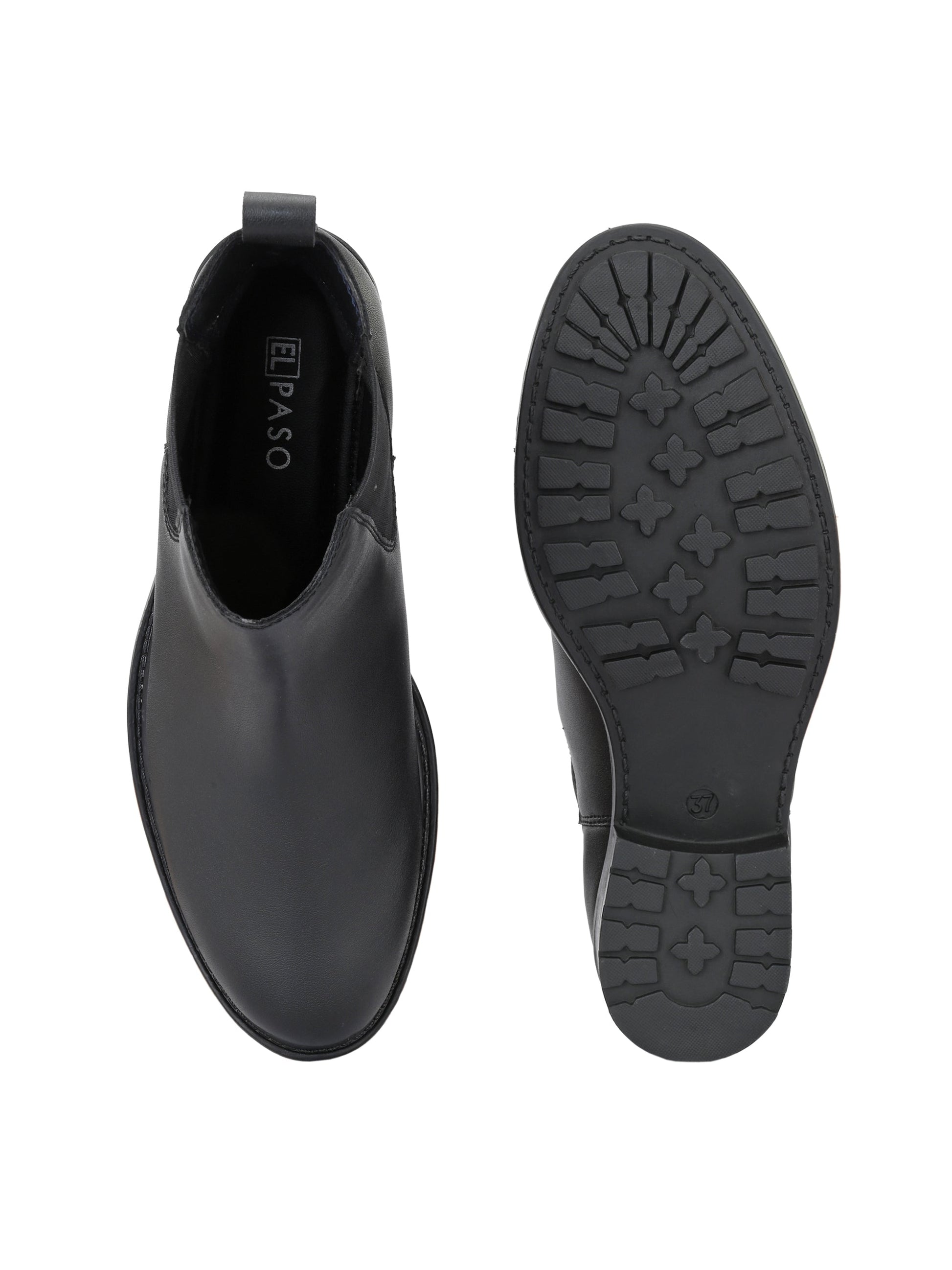 Black Chelsea Block Heel Boots For Women