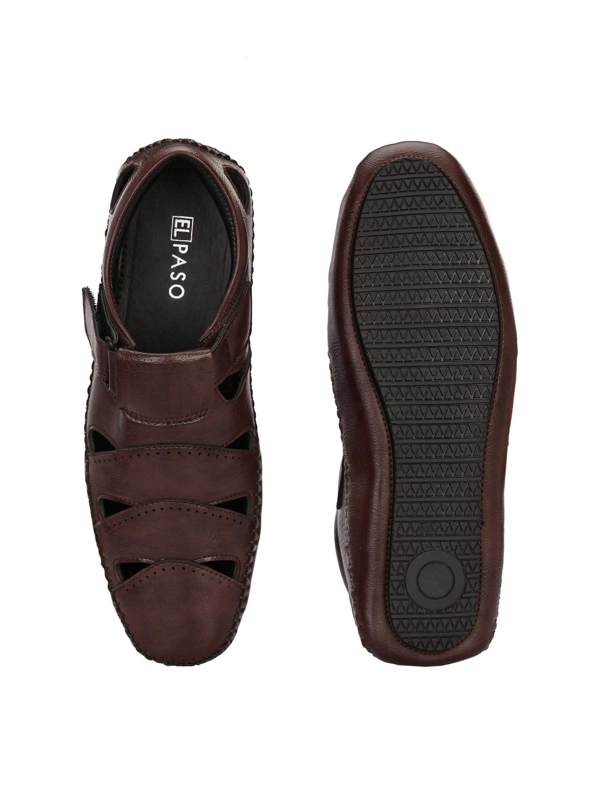 Sophisticated Black Leather Cutout Sandal-9