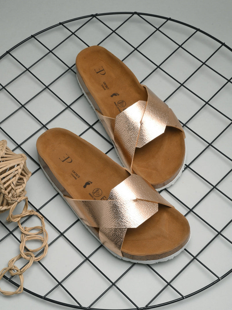 Golden Serenity Cork Sandal For Women-12
