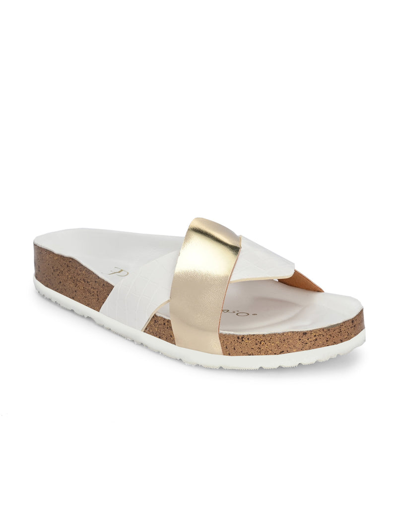 Golden Serenity Cork Sandal For Women-1