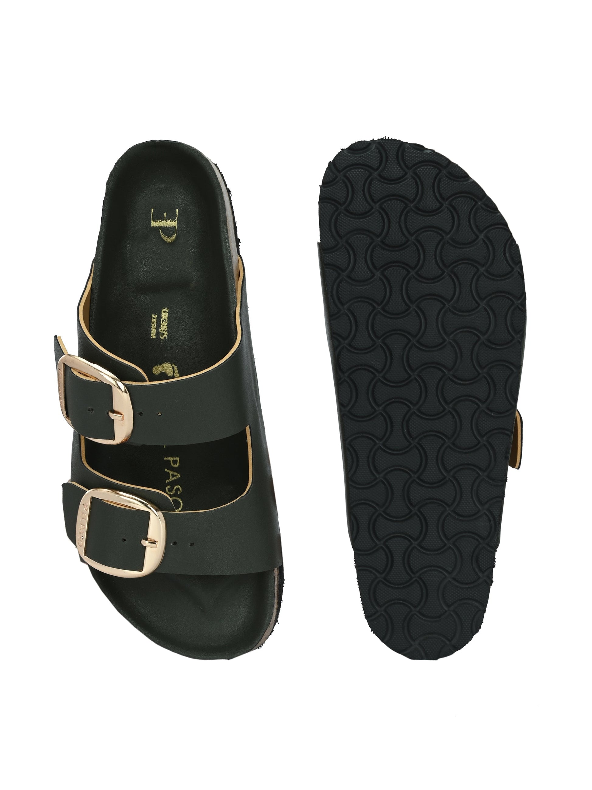 Opulent Olive Cork Sandals For Women-4